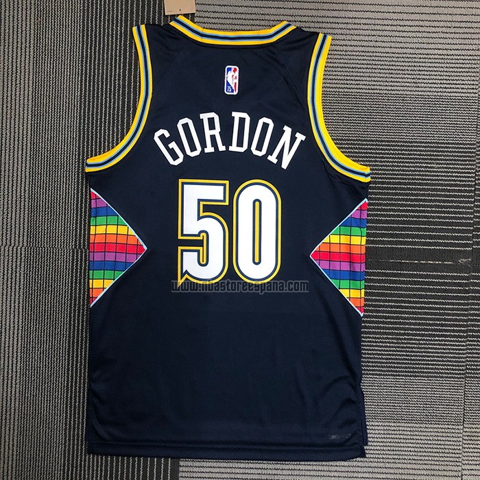 Camiseta Denver Nuggets Aaron Gordon NO 50 Ciudad 2021-22 Azul